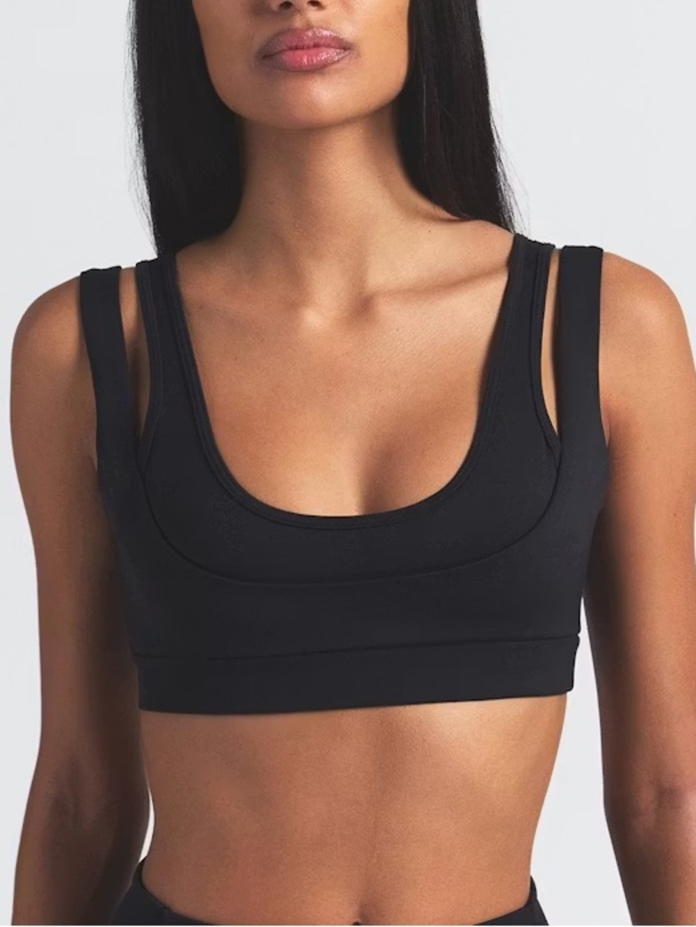 NWT NikeSKIMS Matte Double Strap Scoop Bra Small Obsidian